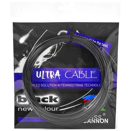 Weiss CANNON Ultra Cable Tennis String - 1.23mm / 17G - Black - 12m