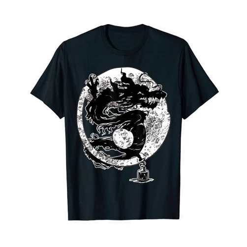 Lustige Kinder Designs Fun Sprüche & Meme Geschenk Yin Yang Kite - Black White - Smoke Dragon Black & White T-Shirt