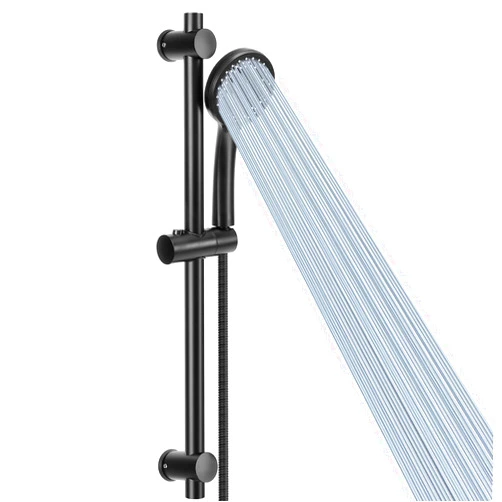 NearMoon 5-Setting High Pressure Handheld Shower Head Combo, NearMoon Multi-functions Powerful Spray Handheld Showerhead Combo (with Slide Bar and 60″ Stainless Steel Hose, Matte Black)
