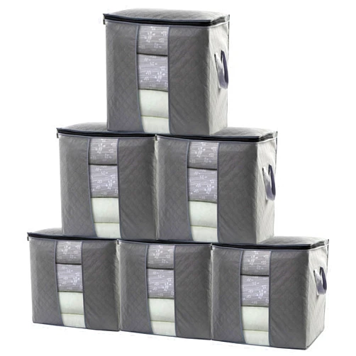 Sodynee Storage Clothes Bins Closet Bags: Large Containers Organizer Boxes Clothing Organization For Organizing Blanket Cloth Comforter Pillow Sheet Sweater Foldable Fabric Bedroom Totes With Lids Zipper