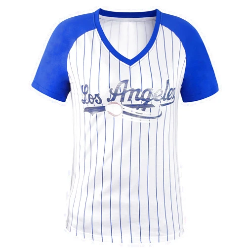 Geneisteck Womens City Baseball Fans V Neck Cage Raglan T-Shirts