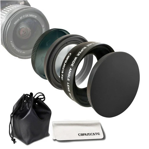 CORUSCATE 52mm 0.45X Wide Angle Lens,with Macro Photography,Enhanced Shooting Magnification,Compatible with All 52mm DSLR Camera Lenses +Lens Cleaning Cloth