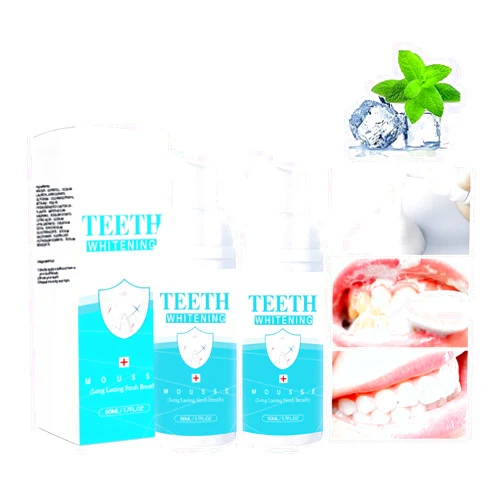 YG LianKai 2Pcs Teeth Whitening Mousse Foam Tooth Whitening,Whitens Teeth Fresh Breath,Deep Cleaning,Replacement Mouthwash