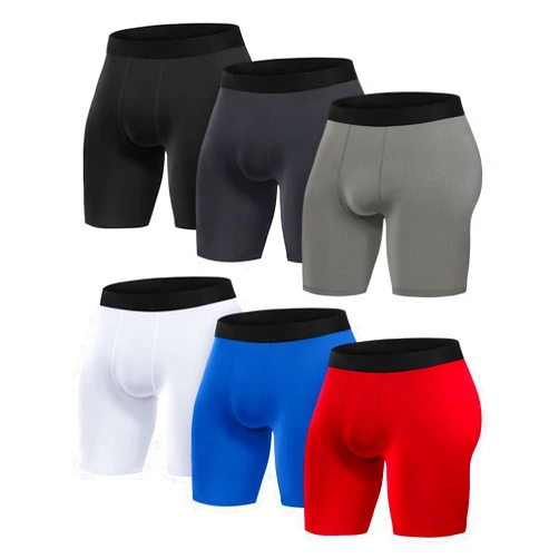 AENLLEY 6 Pack Workout Compression Shorts for Men - Spandex Athletic Running Baselayer Fitness Underwear