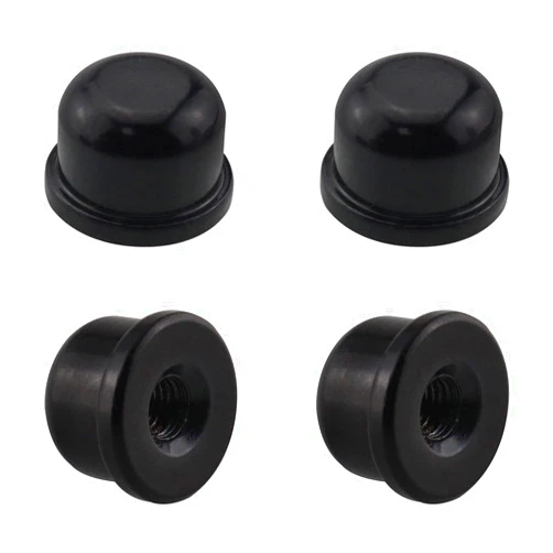 WELWIK 4PCS 1/4-27 Solid Lamp Finials Caps Tapped of Tops for Lamp Shade Holder Harp Decoration, Black