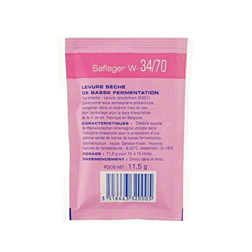 Fermentis Dry Yeast - Saflager W-34/70 (11.5 g) (Pack of 5)