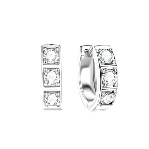 DYUNQ Moissanite Hoop Earrings Men, Lab Created Black Diamond 925 Sterling Silver Hypoallergenic 4.5MM Male Huggie, 18K White Gold Plated Anniversary Valentines Jewelry Gifts for Men Husband