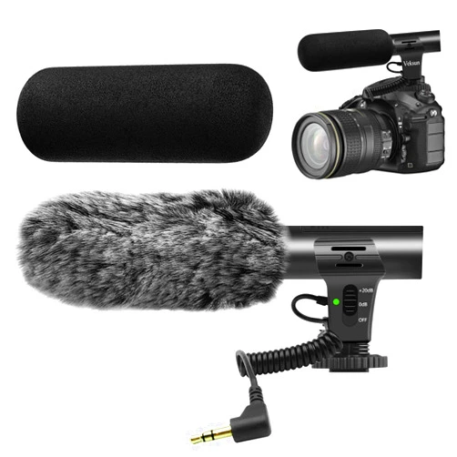 Tikysky Camera Microphone, M-1 Video Microphone for DSLR Interview Shotgun Mic for Canon Nikon Sony Fuji Videomic with Windscreen 3.5mm Jack