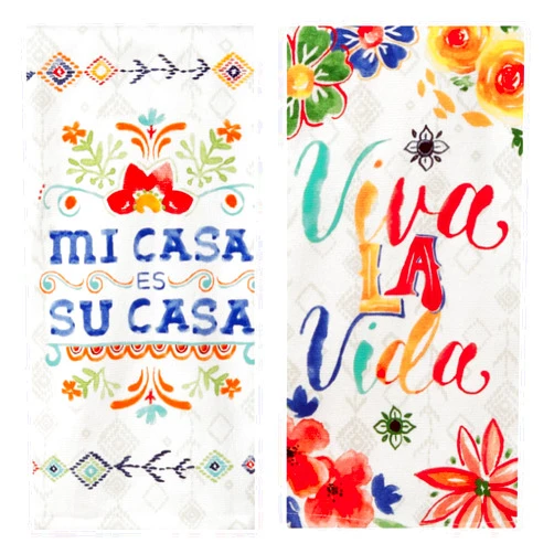Generic Fiesta Kitchen Towels Mi Casa ES Su Casa Viva La Vida Set of 2 Absorbent Cotton by Kay Dee Designs