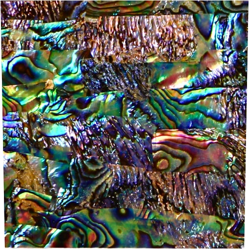 Ocean Shell Studios. Abalone Shell Inlay Veneer for DIY or Professional Inlay Embellishments - Sustainable New Zealand Paua Opal- With 3M Double Sided Tape Backing - 9.45