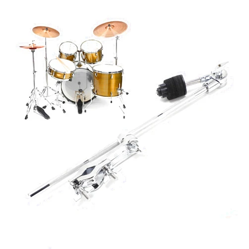 Walfront Drum Kit Extension Clamp Extension Stand Clamps Holder Adjustable Boom Attachment Handbell Cowbell Clamp Holder Removable with Felt Pad Percussion Instrument Accessories