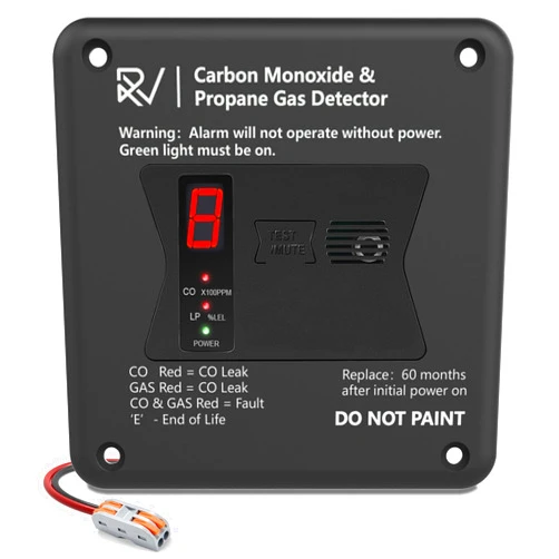 Leakbee RV Carbon Monoxide and Propane Detector, 2 in 1 Dual CO/LP Gas Alarm,Replace The Old 31011,100dB Loud Alarm,12V DC for Motorhome Travel Trailer, Motor Coach, Truck Camper (R503 Flush Mount-Black)