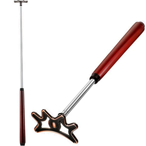Sumind Retractable Pool Bridge Stick - Adjustable Billiards Cue Bridge with Removable Head, Wooden Handle & 5 Position Slots, Portable Pool Table Accessories for Home, Club & Tournament(Brown)