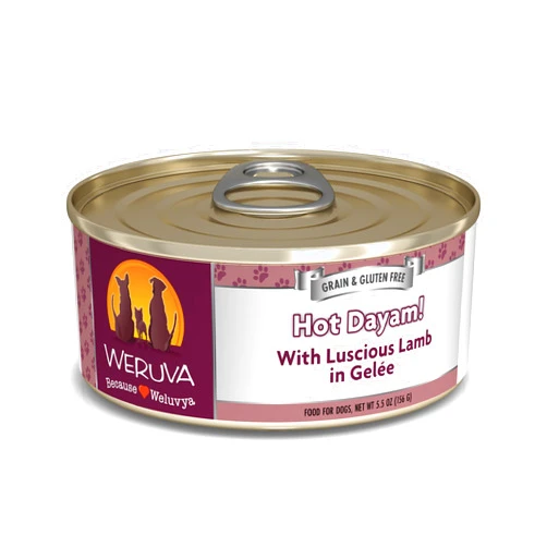 Weruva Classic Dog Food, Hot Dayam! with Lamb in Gelée, 5.5oz Can (Pack of 24)