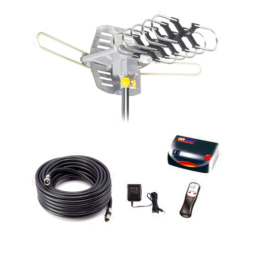 Yeceny Digital Outdoor Amplified HD TV Antenna,150 Miles Motorized 360 Degree Rotation,Wireless Remote Control,40FT RG6 Coax Cable,UHF VHF 1080P 4K,Support 2 TVS