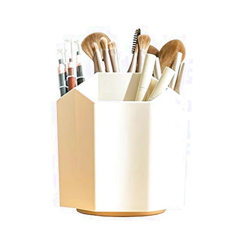 CLoxks Makeup Organizer Cosmetic Rotatable Desktop Makeup Brushing Bucket Pen Holder Simple Storage Box Eyebrow Brush with Beauty Egg Storage Box Caj