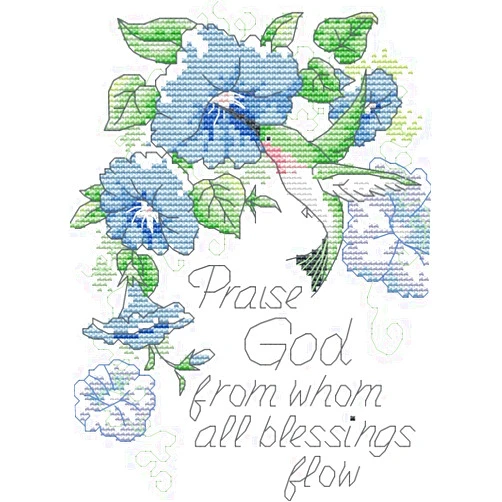 Awesocrafts Cross Stitch Kits, Awesocrafts Quotes Praise God from Whom All Blessings Flow Easy Patterns Cross Stitching Embroidery Kit Supplies Christmas, Stamped or Counted (Praise God, Stamped)