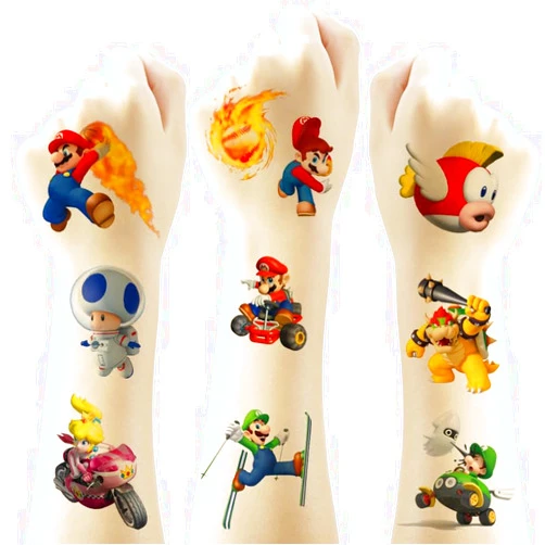JCQAYB 40pcs Temporary Tattoos sticker for Kids,Anime Cartoon Tattoos for Boys Girls Party,Waterproof Tattoo Sticker Birthday Parties