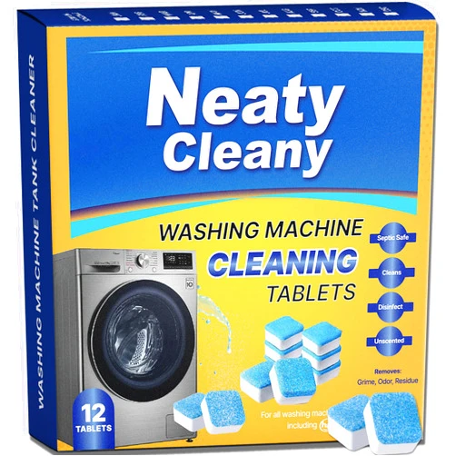 NeatyCleany Washing Machine Cleaner Tablets - Washing Machine Cleaning Tablets for Top loader/Front Loader - Removes Residue & Odors - Washer Machine Cleaner Tablets