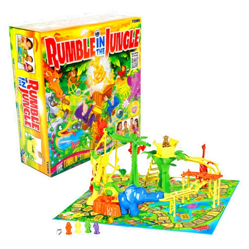 TOMY Rumble in The Jungle — Marble Run Family Board Game for Game Night — Fun Board Games for Kids — Ages 5+, Multicolor