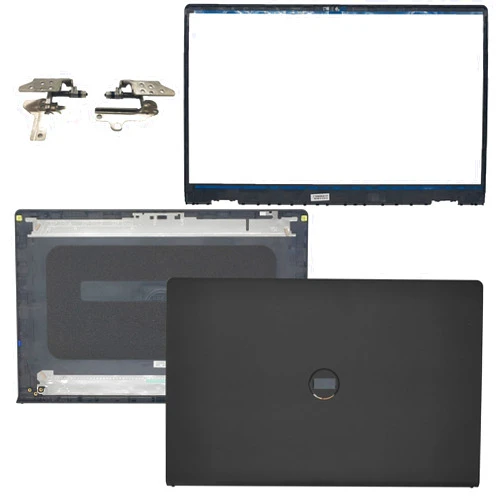 Jxjslp Replacement LCD Back Cover Top Case Lid Front Bezel Frame with Hinges for DELL Inspiron 15 3510 3511 3515 3520 3525 Series Laptop 0WPN8 00WPN8 9WC73 09WC73 AP3LE000901 Black