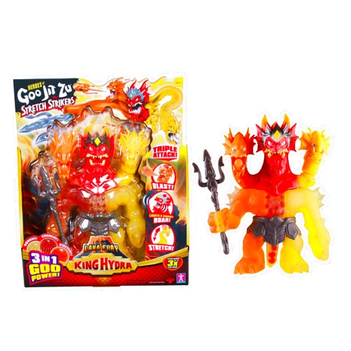 Heroes of Goo Jit Zu Stretch Strikers King Hydra Figure with Triple Attack 3 in 1 Goo Power, Plus Light and Sound Battle Action