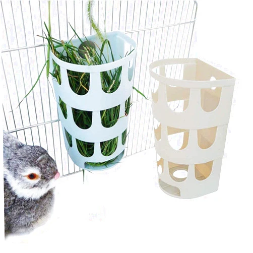 Hamiledyi Guinea Pig Hay Feeder，2Pcs Bunny Hanging Cage Manger Hay Holder Rack for Small Animal Chinchilla Guinea Pig Rat-（Random Color）
