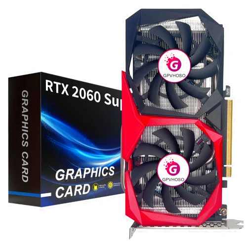 GPVHOSO RTX 2060 Super Graphics Card 8GB GDDR6 256Bit Video Card with Ray Tracing for PC Gaming, PCI Express x 16 3.0 HDMI Display Port DVI Dual Fans, Supports Up to 8K