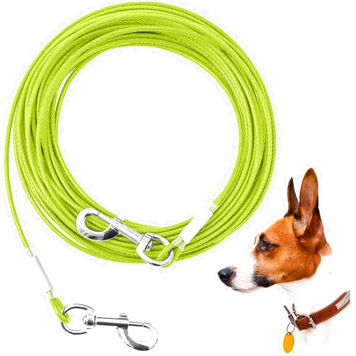 Mi Metty Tie Out Cable for Dogs,30FT Dog Leads,Heavy Duty Dog Tie Out Cable for Large Dogs Up to 125lbs, Durable Dog Runner Tether Line for Outdoor, Yard and Camping