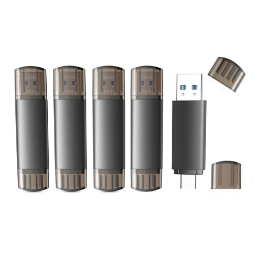 JOIOT 32GB USB C Flash Drive Dual USB 3.0 Flash Drive Type C + USB A Portable Type-C Flash Drive with Keychain Hole 2-in-1 USB-C Thumb Drive for Smartphone Tablet Computer Mac iPhone 15 (5 Packs)