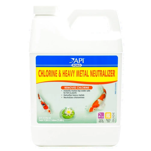 API POND CHLORINE & HEAVY METAL NEUTRALIZER Pond Water Neutralizer 32-Ounce Bottle