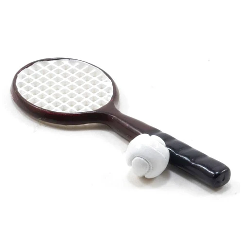 Melody Jane Dolls Houses International Miniatures by Classics Dollhouse Miniature Tennis Racket with Ball
