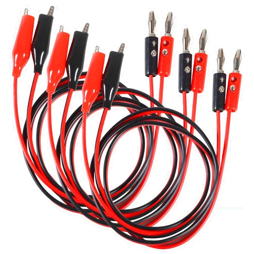 DIANN 6pcs Banana Plug to Alligator Clip Test Lead Cable 4mm Banana Plug Leads Kit Line Wire 1m for Multi-Meter Electrical Test (3pcs Red and 3pcs Black)