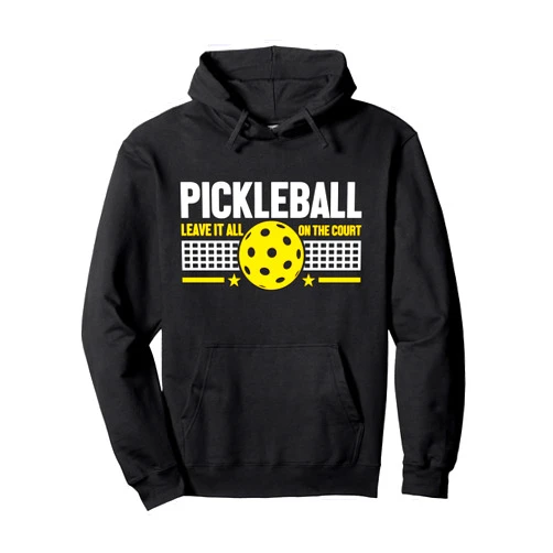 Funny Pickleball Pun Paddleball Dill Gifts DAIMMER Pickleball Leave It All On Court Pullover Hoodie