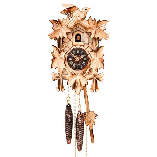 Engstler Quartz Cuckoo Clock 5 Leaves, Bird, with Music EN 522/22 QM