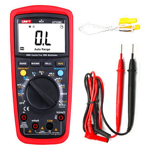 Labloot UT139C Digital Multimeter Handheld True RMS Auto Range Meter Capacitor Tester Handheld 6000 Count Voltmeter Temperature