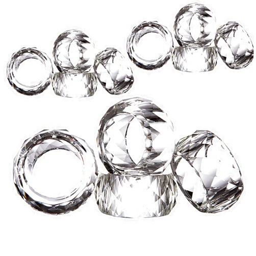 DONOUCLS Crystal Napkin Ring Holders - 2 Inch Set of 12, Table Party Wedding Set Christmas Decorations for Dinner