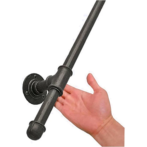 FMYZI Black Handrail for Stairs - Complete Kit. Industrial Stair Railings Grab Bar Safety, Wall Mounted Metal Wrought Iron Handrail for Indoor and Outdoor,a,3Ft/100Cm
