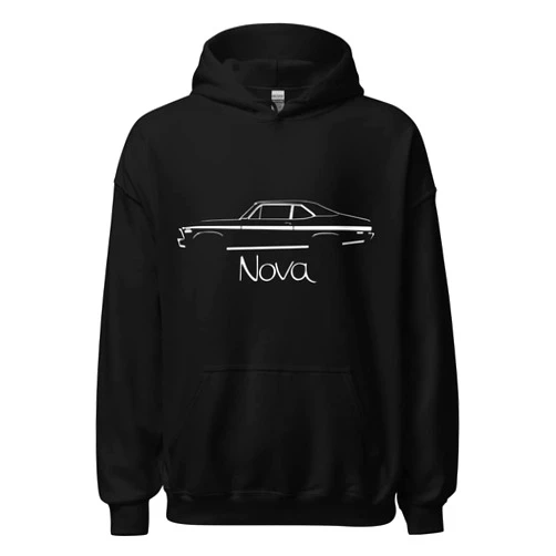 JG Infinite 1972 Chevy Nova Black Silhouette American Muscle Car Owner Hoodie