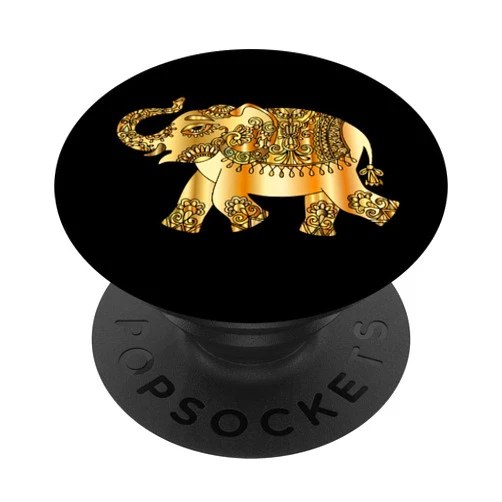 CoolPops Yellow Gold Colored Elephant I Love Elephants Elephant Art
