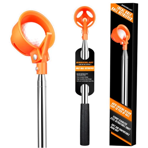 BIRDIEBLAST Golf Ball Retriever, 9Ft/12Ft/16.3Ft/20Ft Professional Stainless Steel Golf Ball Retriever, Telescopic Golf Ball Retriever for Water