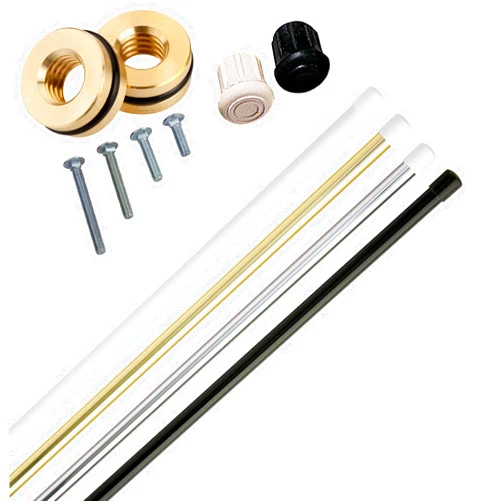 DSI 6’ Color Guard Flag Pole Package by Director’s Showcase (DSI) (6' Black Flag Pole, Black Caps)