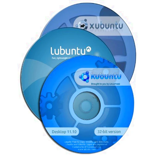 Linuxfreak Kubuntu 11.10 - 3 Disk Set [ Kubuntu, Lubuntu, and Xubuntu ] - plus Quick-Reference Guide