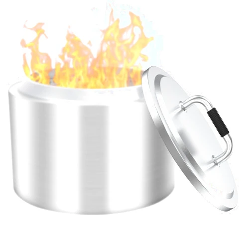 Hisencn Fire Pit Lid for Solo Stove Ranger 15 Inch Portable Fire Pit Cover with Heat Resistant Handle, 304 Stainless Steel Camping Stove Accessories for Other Wood Burning & Low Smoke Firepits