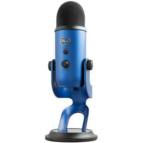 Blue Yeti USB Mic for Recording & Streaming on PC and Mac, 3 Condenser Capsules, 4 Pickup Patterns, Headphone Output Volume Control, Mic Gain Control, Adjustable Stand Midnight Blue (988-000101) (Renewed)