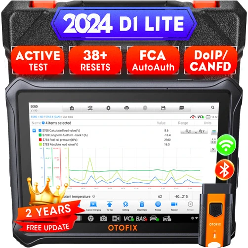 OTOFIX D1 Lite 2024 Bidirectional Scan Tool, 2 Years Free Update, 38+ Services, All System Diagnostic Scanner, Active Tests, AutoAuth FCA SGW, AutoVIN, CAN FD & DoIP, 99% Car Coverage