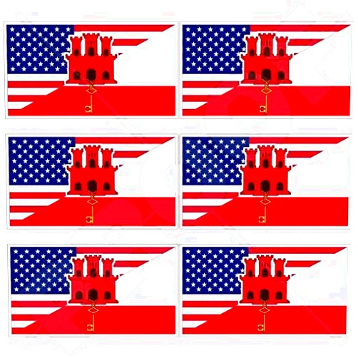 StickersWorld USA United States of America & GIBRALTAR, American-Gibraltarian Flag 40mm (1,6