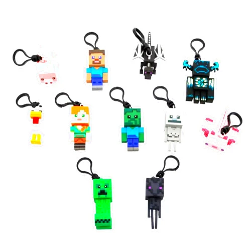 Monogram 3D Foam Bag Clip Compatible with Minecraft - Figural Bag Clip Series 1-3D Foam Figural Bag Clip in Blind Bag - Keychain ONE RANDOM BAG PER ORDER