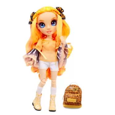 Rainbow High Jr High Poppy Rowan- 9-inch Orange Fashion Doll with Doll Accessories- Open and Closes Backpack, Great Gift for Kids 6-12 Years Old and Collectors