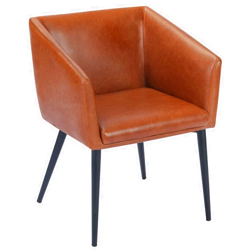 DUHOME Modern Accent Chair PU Leather Dining Chair Armchair Desk Chair Mid Back for Dining Room Kitchen Room Living Room, Brown